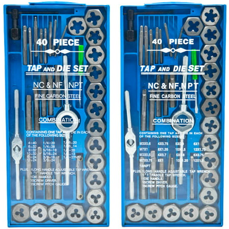 Biltek 80pc Professional SAE & Metric Tap and Die Set T-Handle Wrench Screw Pitch (Best Tap And Die Set)