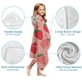 thumbnail image 7 of Strawberry Plants Fruit Flower Heart Hooded Bath Towel，60"x35" for Ages 3 To 12 Kids, Quick Dry Lightweight Soft Microfiber Hood Beach Towel Cover Up for Kids, 7 of 7