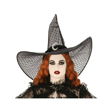 Sheer Elegant Dark Summoner Witch Hat Adult's Costume Accessory