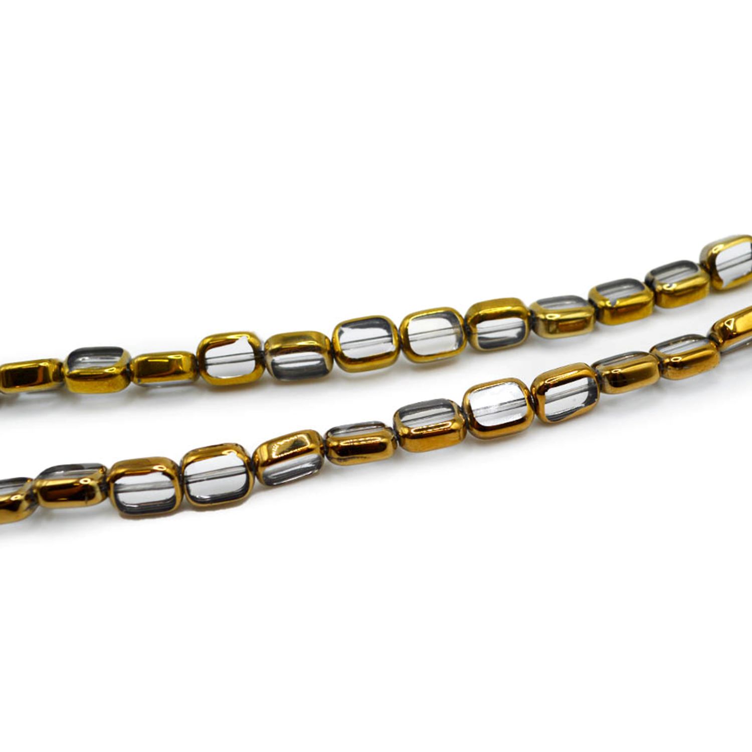 (2 pack) Jesse James Glass Strand Beads - Clear Rectangles for Ages 16 and Up, Unisex - 1 Piece
