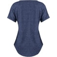 thumbnail image 7 of frariair Women's Knot Front V-Neck Tee With Breathable Acrylic Blend Dark Blue, 7 of 7