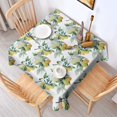 thumbnail image 2 of Yellow Lemon Fruit Leaves White Pattern Square Tablecloth,Waterproof Square Table Cover,Wipeable Spillproof Washable Table Cover for Home Kitchen Party Decor 52"x52"(132x132cm), 2 of 6