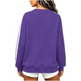 thumbnail image 5 of NominalSnug Womens Fleece Lined Crew Neck Sweatshirts Long Sleeve Stripe Pullover Tops Loose Fit Fall Outfits, 5 of 8