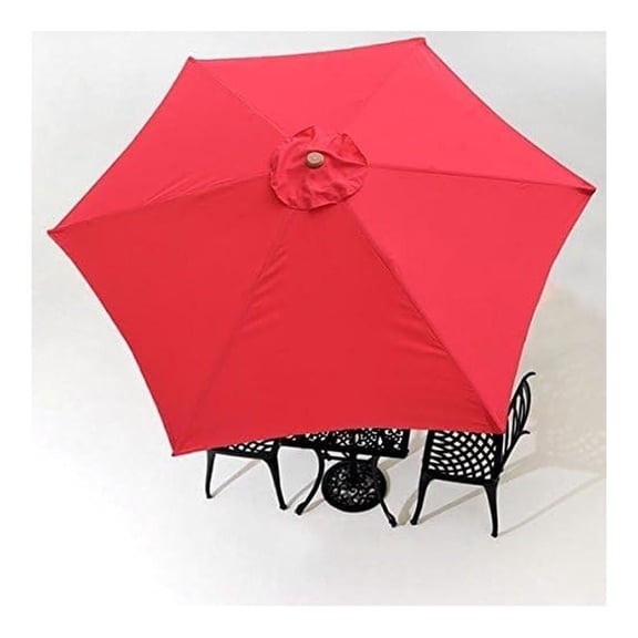 Replacement Umbrella Canopy - 9ft 6 Ribs - Red/Green - Polyester Fabric - Air Vented - Canopy Only - Outdoor Patio Market Umbrella Top Cover