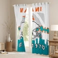 thumbnail image 3 of 38x54 inch 30%-50% Blackout Curtains,American Football Lovers Curtains for Football Fan,Football Curtains Drapes,Football Player Window Curtains 2 Panels for Living Room(Miami), 3 of 6