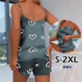 thumbnail image 3 of Conjunto de pijama Floral Sexy para mujer, ropa de dormir de 2 piezas, camisola de satén de seda y pantalones cortos, 2023, 3 of 4