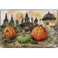 thumbnail image 4 of SKYSONIC 36x24in Halloween Watercolor Pumpkin Area Rug, 3D Witch's Village Non-Slip Floor Carpet for Indoor Living Dining Room Bedroom, 4 of 5