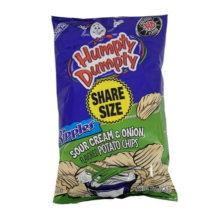 Humpty Dumpty Potato Chips, 8 ounce, 4 count, New Larger Family Size Bags (Sour & Cream)