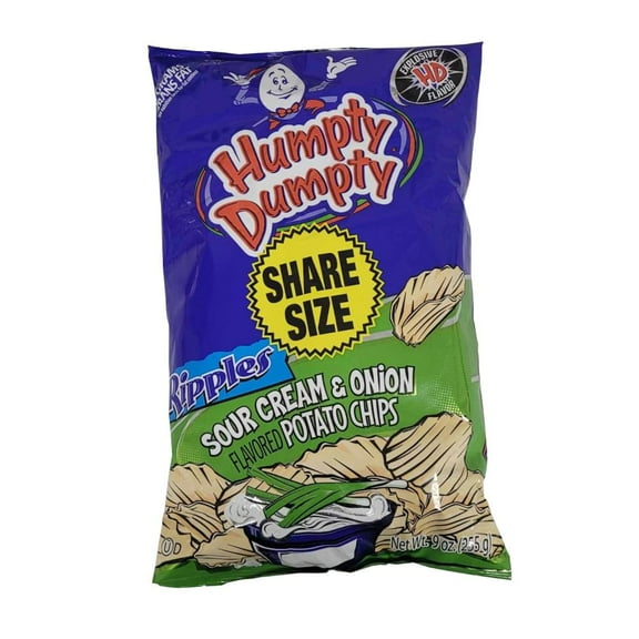 Humpty Dumpty Potato Chips, 8 ounce, 4 count, New Larger Family Size Bags (Sour & Cream)