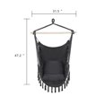 thumbnail image 4 of Macrame Hammock Chair Rope Swing, 550 Lbs Capacity, Two Cushions & Portable Steel Spreader Bar for Indoor/Outdoor,Dark Gray, 4 of 9