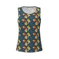 thumbnail image 4 of Xecao Blue Floral print women's scoop neck, loose-fit workout tank tops for the gym., 4 of 9