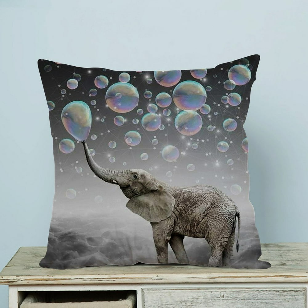 GCKG Elephant Pillow Case Pillow Cover Pillow Protector Two Sides 20 x 20 Inches