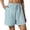 F290 Light blue, variant on Likimi Womens Shorts With Pocket Elastic Drawstring Solid Color Loose Fit Breathable Comfort Summer Casual Shorts White Size S
