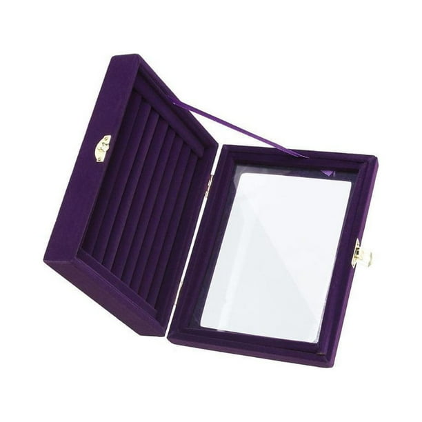 Guardurnaity Caja de presentación de joyería portátil para mujer, organizador de gran capacidad, anillo, pendientes, estuche protector de joyas Ropa, zapatos y accesorios Miscelánea Púrpura