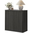 thumbnail image 3 of SICOTAS 34.6" Storage Cabinet, Modern Fluted Sideboard Buffet with 2 Doors, for Kitchen Dining Room, Coffee Bar Console Table with Adjustable Shelf,Black Credenza Cabinet, 3 of 9