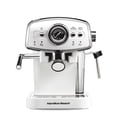 thumbnail image 1 of Cafetera para Espresso Hamilton Beach Slide & Lock Bomba Italiana de 15 Bares Color Blanco, 1 of 6