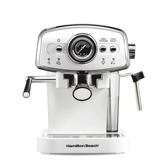 Cafetera para Espresso Hamilton Beach Slide & Lock Bomba Italiana de 15 Bares Color Blanco