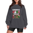 thumbnail image 1 of Gibobby Sudaderas de moda Navidad Mujer Casual Y 2 K Manga Larga Impreso Sudadera Suelta Sin Capucha Cuello Rojoondo Sudadera Blusa (Gris, L), 1 of 4