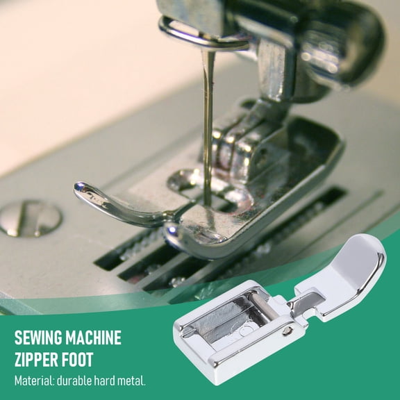 SEWOART Plated Silver Zipper Presser Foot for Sewing Machine Durable Hard Metal Material Practical Design