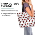 thumbnail image 2 of Disketp Red Ladybugs On Black Dotted Bolsa Tote Estampada para Mujer, Bolso de Hombro y de Mano para Compras y Viajes, 2 of 8