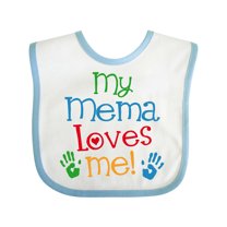 Inktastic Mema Loves Me Grandchild Boys or Girls Baby Bib