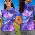 thumbnail image 4 of Binienty Purple Marble Pattern Matching Golf Shirts for Couples Comfortable Lightweight His and Hers Golf Shirts with Zipper for Tennis Hiking & Outdoor Sports ,Daily Wear for Couples, 4 of 7