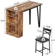 thumbnail image 7 of EastVita Dining Table Set of 2, Kitchen Bar Table and Chairs , Counter Bar Table Set with 3 Storage with 2 Upholstered Chairs, 7 of 7