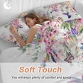 thumbnail image 4 of Queen 4 Piece Bedding Set Blossom Floral Hummingbird Soft Breathable Duvet Cover and Pillowcase, Butterfly Blossom Flower Plant Duvet Cover Set Bed Sheets for Bedroom Dormitory Guest Room, 4 of 9