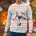 thumbnail image 2 of EHQJNJ Chandail en Molleton Homme Graphique Drapeau Automne et Hiver Tendance Décontractée Imprimé de Noël Pull Col Rond Chandail à Capuchon Col Rond Chandails en Molleton Homme Graphique, 2 of 4