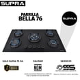 thumbnail image 4 of Parrilla A Gas Empotrable Supra Bella 76 Cristal Templado 5 Quemadores Negro Mate, 4 of 8