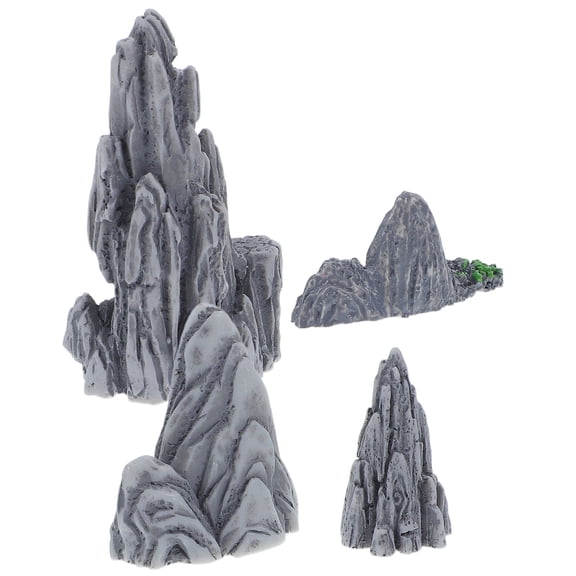 MLINS 4pcs Miniature Bonsai Rockery Decorations Resin Rockery Decoration Micro Landscape Ornaments Miniature Mountain Landscaping Statue