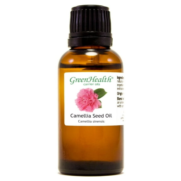GreenHealth Camellia Carrier Oil 1 fl oz  Amber Glass Bottle  with Euro Dropper