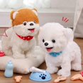 thumbnail image 4 of Samoyed Walking Dog Toy For Girl Licking Barking Dog With Control Leash What You Say Electric Talking Singing Tail Plush Robot Dog DIY Pretend Dres, 4 of 5