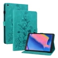 thumbnail image 2 of FJLBDE Case for Samsung Galaxy Tab A 8.0 inch 2019 SM-T290 T295, Embossed Flower PU Leather Flip Wallet Folio Stand Cover, Green, 2 of 7