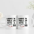 thumbnail image 3 of Funny 55th Birthday Gifts for Women Men - Looks 18 Feels 29 Acts 8 That Makes Me 55 Mug - 55 Year Old Present Ideas for Mom, Dad, Wife, Husband, Sisters, Friends, Coworkers - 11 oz Coffee Mug, 3 of 6