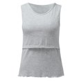thumbnail image 5 of Youmylove Women Maternity Summer Sleeveless Ribbed Printed Nursing Tank Tops Pregnancy Vest For Breastfeeding With Pads Comfy, 5 of 6