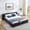 Grey, variant on Queen Size Upholstered Bed Frame with Padded Headboard, Chenille Fabric Grounded Embedded Low Bed, Solid MDF Support, Easy Assembly, Floor Bed Frame for Bedroom, Green