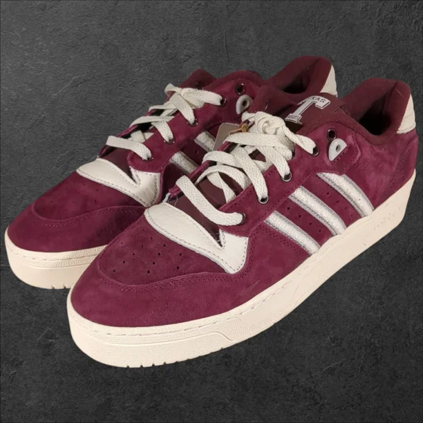 Adi-das IE7702 Rivalry Low Texas A&M Maroon White Suede Sneakers Low Top Men's 11