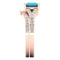 thumbnail image 3 of Clara Pucci 14K Rose Gold Princess Cut 1Ct Simulated Turquoise Engagement Ring + Matching Band - Luxury Box Included, 3 of 7
