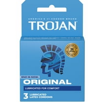 Trojan Original Latex Lubricated Condoms for Men, Classic Straight Shape, 12 Count