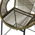 thumbnail image 4 of Christopher Knight Home Modern 28.5" Outdoor Faux Wicker Bar Stools, Metal Frame, Green, Set of 2, 4 of 9