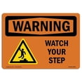 thumbnail image 1 of SignMission OS-WS-A-1824-L-12945 18 x 24 in. OSHA Warning Sign - Watch Your Step with Symbol, 1 of 1