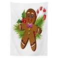 thumbnail image 3 of Ambesonne Gingerbread Man Tablecloth Rectangular Table Cover, Christmas Cookie, 60"x90", Brown Green Red, 3 of 4