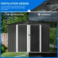 thumbnail image 5 of Dextrus 8x6 FT Outdoor Storage Shed with Lockable Doors & Air Vent, Large Metal Tool Sheds House for Backyard Patio to Store Bikes, Tools,Dark Gray, 5 of 5