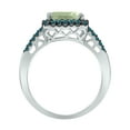 thumbnail image 2 of SZUL Women's 2 1/2 Carat Emerald Cut Green Amethyst and 1/3 CTW Blue Diamond Ring in 10K White Gold, 2 of 6