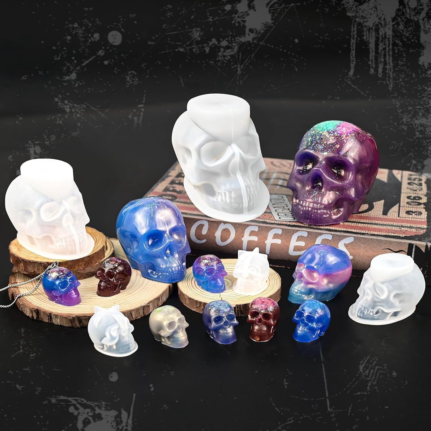 3D Skull Silicone Mold for Resin Candle Soap and Whiskey Ice Making