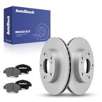 AutoShack 10.3" (261.5 mm) Front Vented Brake Rotors Coated   Ceramic Brake Pads | Replacement for 2006-2011 Honda Civic | 6-PC Brake Kit | ArmorStop