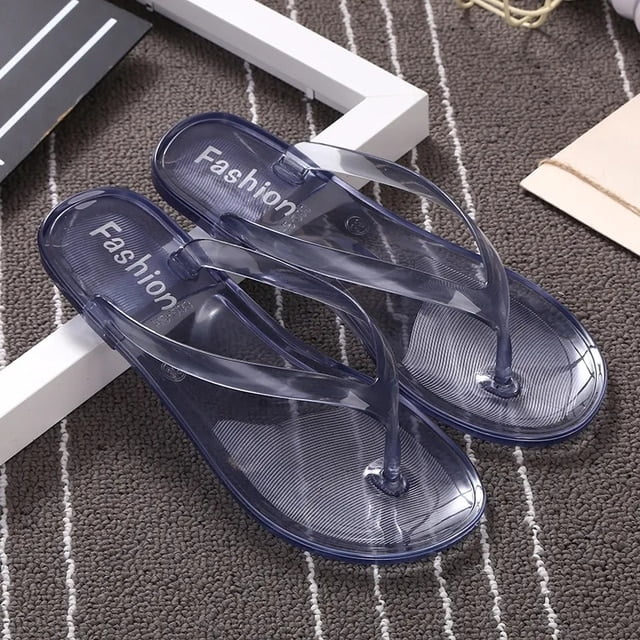 QWZNDZGR Summer Beach Flat Clear Flip Flops Girls Transparent Slippers  Female Jelly Shoes Plain Color Women's Flip-Flops Ladies Slides -  Walmart.com
