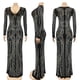 thumbnail image 4 of Vestido CUTUBLY Birthday de manga larga con malla de strass negro 2XL, 4 of 6
