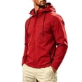 thumbnail image 4 of Winter Jacket for Men Windproof Long Sleeve Hooded Solid Color Outdoor Sport Rain Jacket Winter Warm Lightweight Mountaineering Cycling Work Coat, 4 of 6
